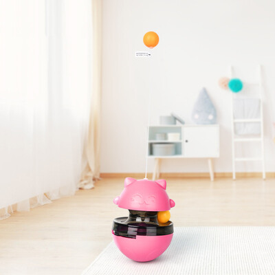 Tumbler pentru animale de companie 2 în 1 Jucărie pentru mâncăruri, minge pentru pisici, hrănire lentă, jucărie educațională, consumabile pentru antrenament pentru animale de companie