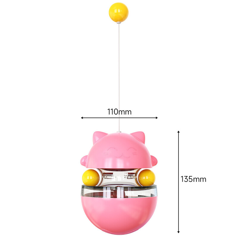 Tumbler pentru animale de companie 2 în 1 Jucărie pentru mâncăruri, minge pentru pisici, hrănire lentă, jucărie educațională, consumabile pentru antrenament pentru animale de companie