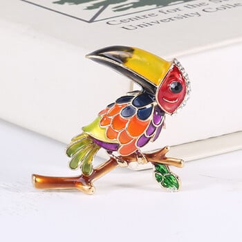 Όμορφες καρφίτσες Rhinestone Parrot για γυναίκες Unisex καρφίτσες ζώων Πολύχρωμες Διαθέσιμες Casual αξεσουάρ για πάρτι Δώρα