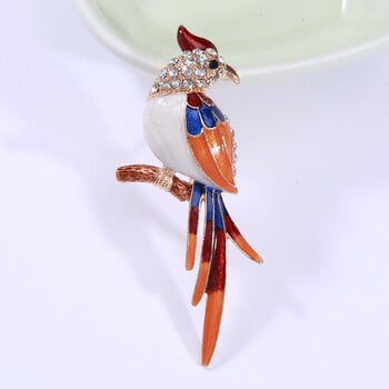 Όμορφες καρφίτσες Rhinestone Parrot για γυναίκες Unisex καρφίτσες ζώων Πολύχρωμες Διαθέσιμες Casual αξεσουάρ για πάρτι Δώρα