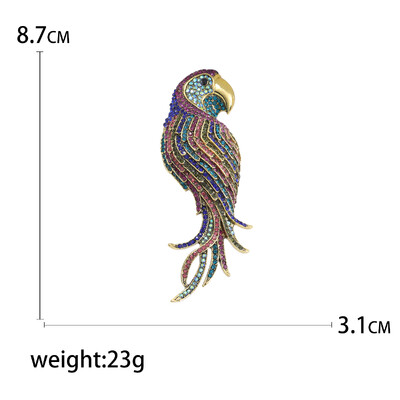 Prekrasni ženski broševi s papigama od vještačkih dijamanata, uniseks igle sa životinjama, dostupni u više boja, ležerni dodaci za zabave, darovi