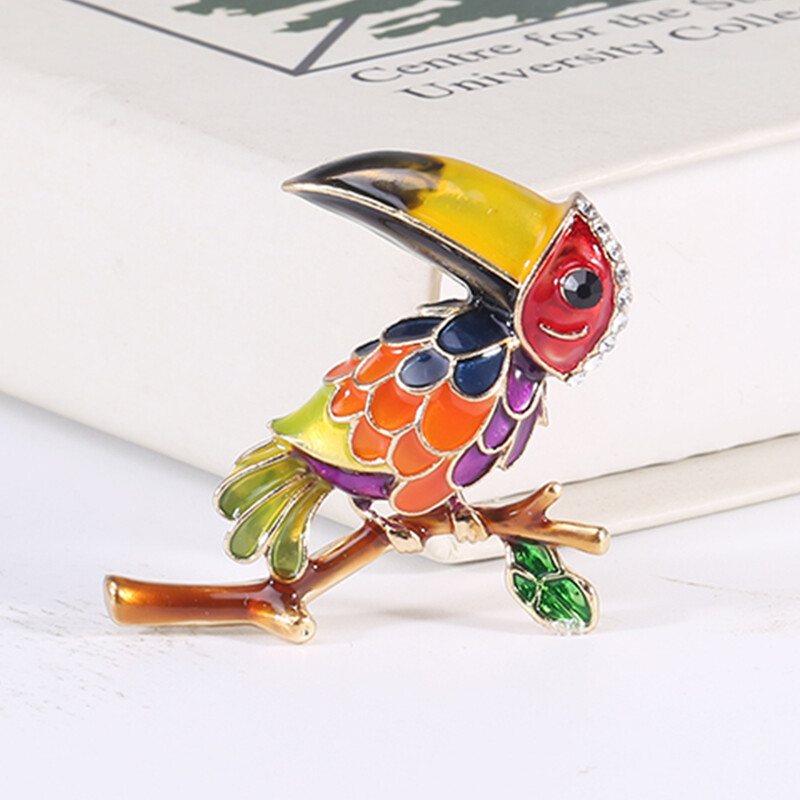 Prekrasni ženski broševi s papigama od vještačkih dijamanata, uniseks igle sa životinjama, dostupni u više boja, ležerni dodaci za zabave, darovi