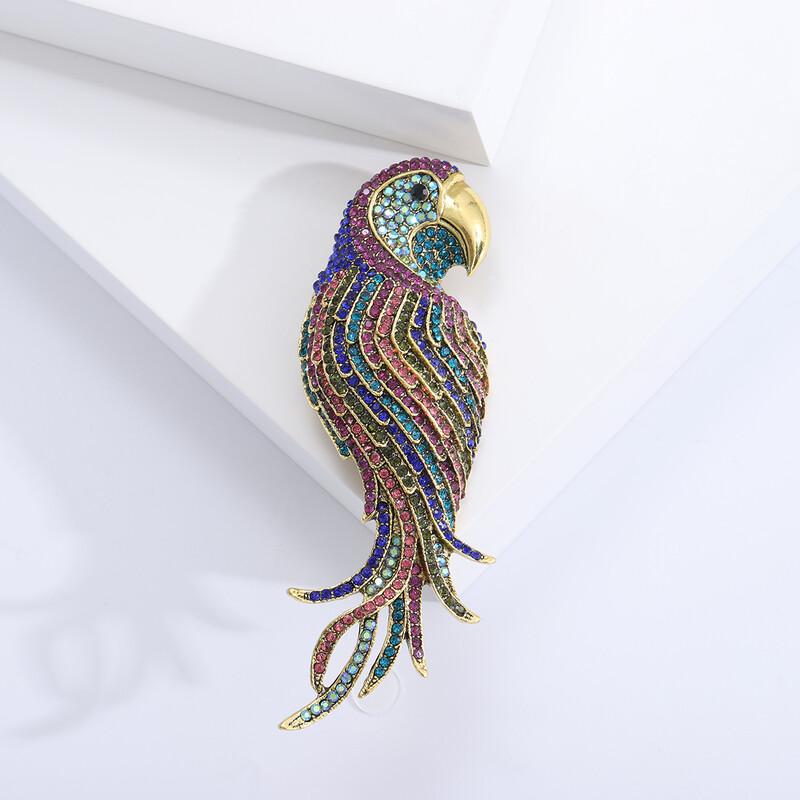 Prekrasni ženski broševi s papigama od vještačkih dijamanata, uniseks igle sa životinjama, dostupni u više boja, ležerni dodaci za zabave, darovi