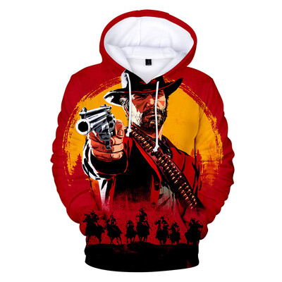 Populāra spēle Red Dead Redemption 2 3D Print Hoodies Vīriešu Sieviešu Hoodie Puloveri Ar kapuci sporta krekli Treniņtērps Mēteļi Bērnu Apģērbs
