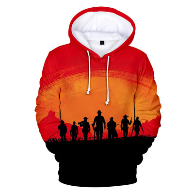 Populāra spēle Red Dead Redemption 2 3D Print Hoodies Vīriešu Sieviešu Hoodie Puloveri Ar kapuci sporta krekli Treniņtērps Mēteļi Bērnu Apģērbs