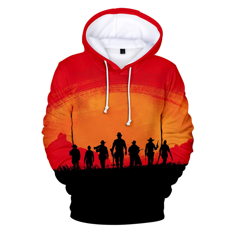 Populāra spēle Red Dead Redemption 2 3D Print Hoodies Vīriešu Sieviešu Hoodie Puloveri Ar kapuci sporta krekli Treniņtērps Mēteļi Bērnu Apģērbs