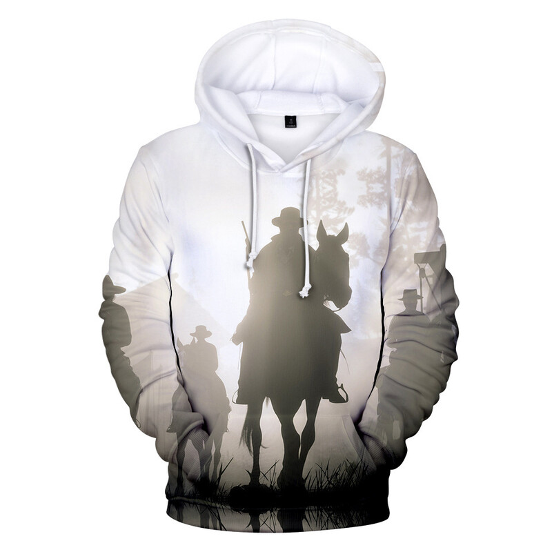 Populāra spēle Red Dead Redemption 2 3D Print Hoodies Vīriešu Sieviešu Hoodie Puloveri Ar kapuci sporta krekli Treniņtērps Mēteļi Bērnu Apģērbs