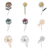 Broșe frumoase de păpădie pentru femei, unisex, ace cu plante, multicolore, disponibile Accesorii casual pentru petreceri Cadouri