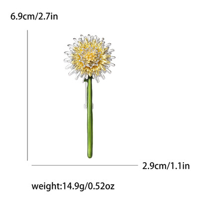 Broșe frumoase de păpădie pentru femei, unisex, ace cu plante, multicolore, disponibile Accesorii casual pentru petreceri Cadouri