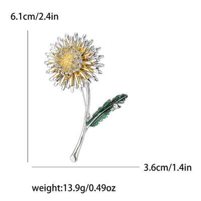 Broșe frumoase de păpădie pentru femei, unisex, ace cu plante, multicolore, disponibile Accesorii casual pentru petreceri Cadouri