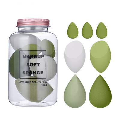 7PCS Set kozmetičkih spužvica u limenci Suha i mokra tekuća podloga u prahu Kozmetički puf Profesionalni kozmetički alati Vizažist