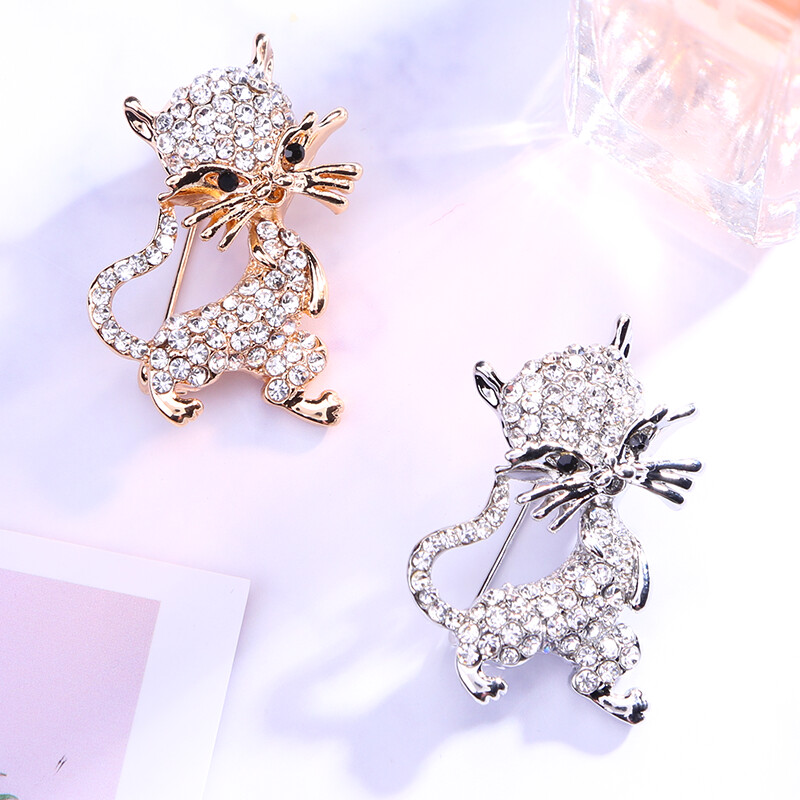 Jaukā Pride Cat broša ballītei Shell Metāla bantīte Zaļā kristāla emaljas piespraude, Melna dzīvnieku sakta sievietēm Juvelierizstrādājumu aksesuāri