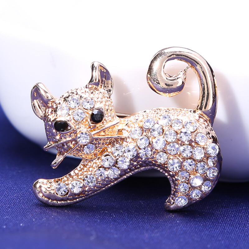 Jaukā Pride Cat broša ballītei Shell Metāla bantīte Zaļā kristāla emaljas piespraude, Melna dzīvnieku sakta sievietēm Juvelierizstrādājumu aksesuāri