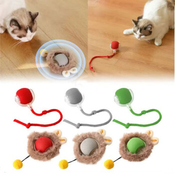 Cat Dog Interactive Ball Toys Auto Rolling Ball Faux Tail Rechargeable Smart Pet Electric Toy Dog Training Imitate Mous