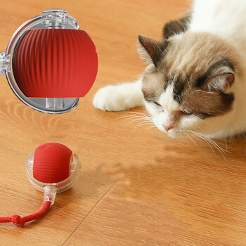 Cat Dog Interactive Ball Toys Auto Rolling Ball Faux Tail Rechargeable Smart Pet Electric Toy Dog Training Imitate Mous