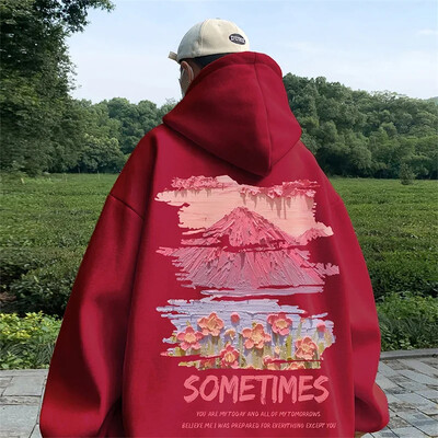 Ανδρική κουκούλα υπερμεγέθη Λευκό με Καπέλο 5XL Hoodies Oversize για Άντρες Μόδα με τύπωμα ανδρικό casual Wear Hoody ανδρικό φούτερ