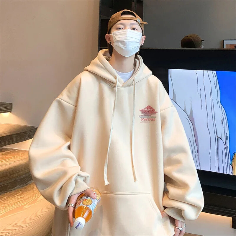 Ανδρική κουκούλα υπερμεγέθη Λευκό με Καπέλο 5XL Hoodies Oversize για Άντρες Μόδα με τύπωμα ανδρικό casual Wear Hoody ανδρικό φούτερ