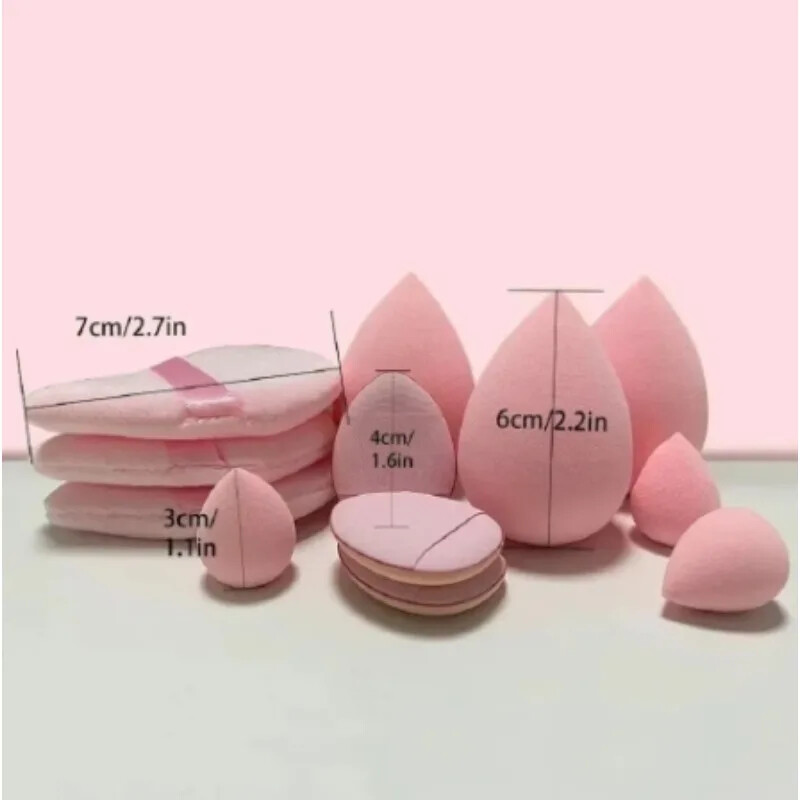 12 бр./компл. Гъба за пудра за грим - Мек блендер за красота Гъба за пръсти Триъгълна пудра за грим - Страхотна за ежедневна употреба и при пътуване