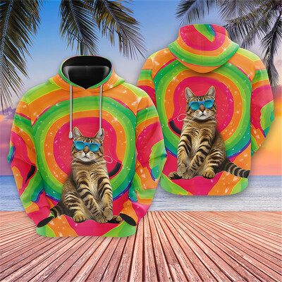 Vicces Barbecue Cat Grafikus pulóverek Galaxy Cats kapucnis pulóverek férfi ruhák Harajuku divat űrpulóverek Rajzfilm Y2k fiú felsők