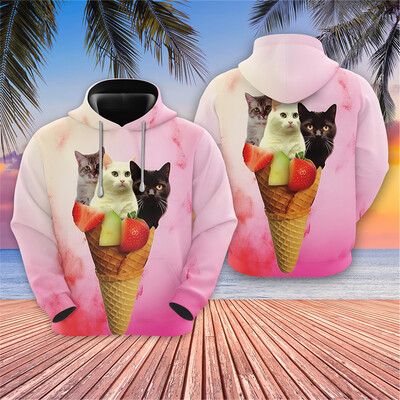 Vicces Barbecue Cat Grafikus pulóverek Galaxy Cats kapucnis pulóverek férfi ruhák Harajuku divat űrpulóverek Rajzfilm Y2k fiú felsők