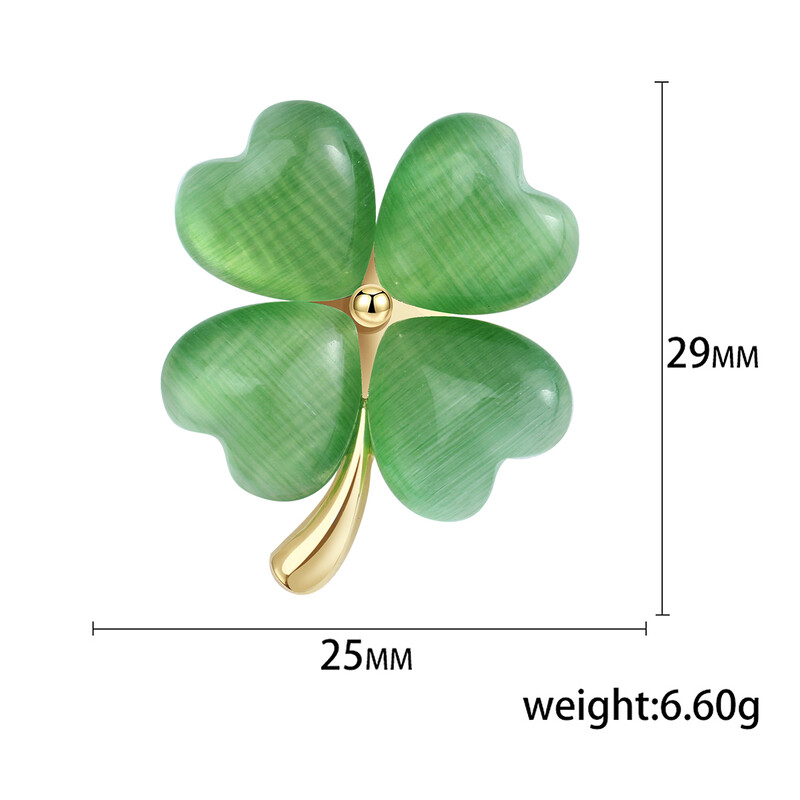 Beaut&Berry Cute Lucky Clover Piespraudes Kaķa acs Lapu Piespraudes Džemperis Jaka Biroja ballītes Ikdienas Aksesuāri Dāvanas