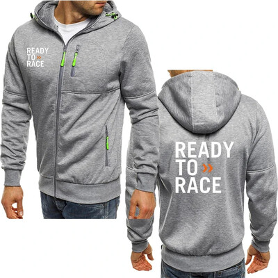 Hanorace pentru bărbați imprimeu Ready To Race Jachete cu glugă din bumbac de înaltă calitate Toamna 2024 noi Hanorace pentru bărbați Hanorace Cardigan