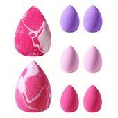 8 bucăți puf de machiaj burete uscat și umed pudră cosmetică profesională fond de ten Machiaj cu ridicata pentru femei Instrument de machiaj Blender