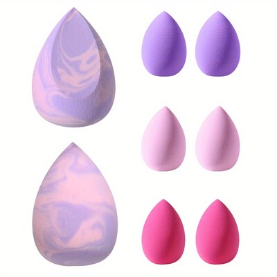 8 bucăți puf de machiaj burete uscat și umed pudră cosmetică profesională fond de ten Machiaj cu ridicata pentru femei Instrument de machiaj Blender