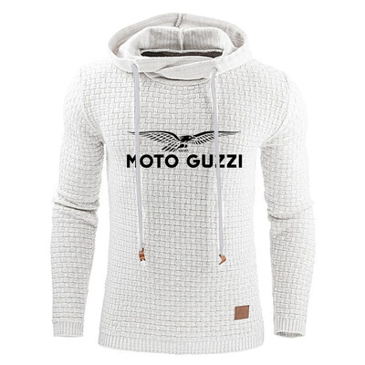 Moto Guzzi 2024 pentru bărbați, noi, primăvară, toamnă, modă, design în carouri, hanorac confortabil, casual, imprimare, cu glugă, y2k