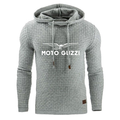 Moto Guzzi 2024 pentru bărbați, noi, primăvară, toamnă, modă, design în carouri, hanorac confortabil, casual, imprimare, cu glugă, y2k
