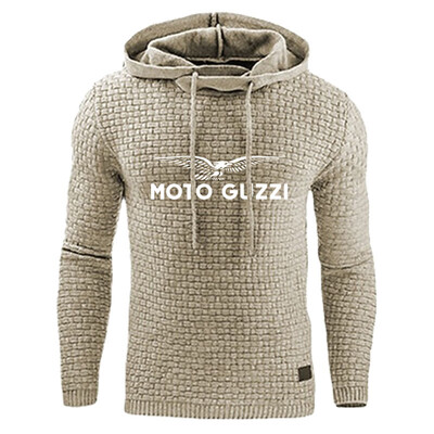 Moto Guzzi 2024 pentru bărbați, noi, primăvară, toamnă, modă, design în carouri, hanorac confortabil, casual, imprimare, cu glugă, y2k