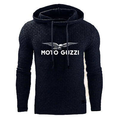 Moto Guzzi 2024 pentru bărbați, noi, primăvară, toamnă, modă, design în carouri, hanorac confortabil, casual, imprimare, cu glugă, y2k