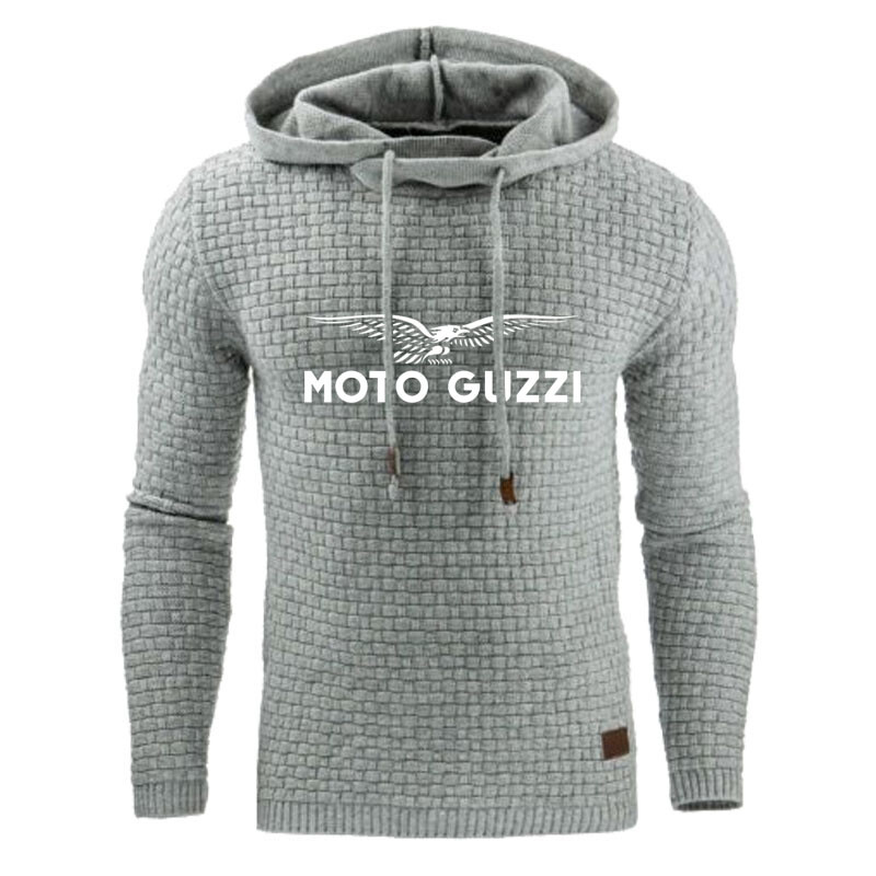 Moto Guzzi 2024 Vīriešu jauns pavasara rudens modes rūtains dizaina džemperis Ērts ikdienas apdruka y2k sporta krekls ar kapuci