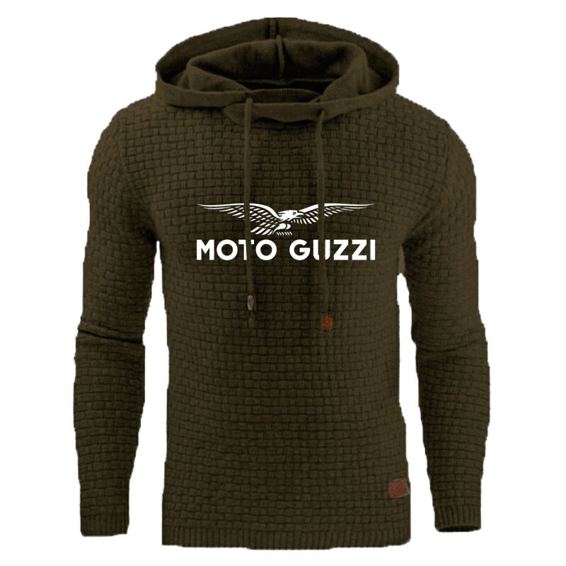 Moto Guzzi 2024 Vīriešu jauns pavasara rudens modes rūtains dizaina džemperis Ērts ikdienas apdruka y2k sporta krekls ar kapuci