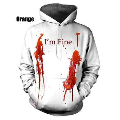 Uus mood Horror Bloody 3D prinditud kapuutsid Meeste naiste Suured kapuutsid Pulloverid Kapuutsiga kampsunid Spordidressid Mantlid Lasteriided