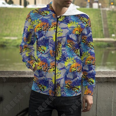 Karikatūras 3D drukas džemperi ar kapuci eksplodēti burti panku grafiti ar rāvējslēdzēju uz augšu kapuces Vīriešu sievietes, bērni, modes ielas apģērbi, apģērbi