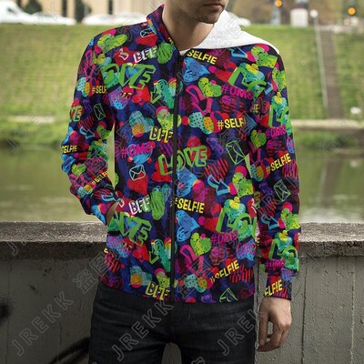 Karikatūras 3D drukas džemperi ar kapuci eksplodēti burti panku grafiti ar rāvējslēdzēju uz augšu kapuces Vīriešu sievietes, bērni, modes ielas apģērbi, apģērbi