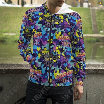 Karikatūras 3D drukas džemperi ar kapuci eksplodēti burti panku grafiti ar rāvējslēdzēju uz augšu kapuces Vīriešu sievietes, bērni, modes ielas apģērbi, apģērbi