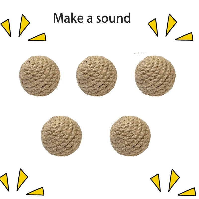 10 PCS Kaķu skaņu bumba Interaktīva, ar rokām darināta sizala kaķu skrāpējamā bumba, kas rada skaņas Kaķu rotaļlieta Mājas kaķēnu bumbiņu rotaļlietas