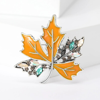 Broșe din frunze de arțar cu stras pentru femei, unisex, ace de frunze de plante, colecția de petreceri la birou, cadouri pentru prieteni, accesorii