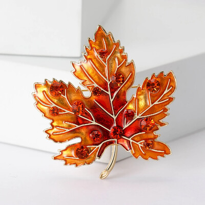 Broșe din frunze de arțar cu stras pentru femei, unisex, ace de frunze de plante, colecția de petreceri la birou, cadouri pentru prieteni, accesorii