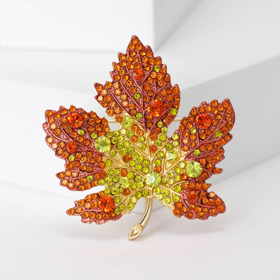 Broșe din frunze de arțar cu stras pentru femei, unisex, ace de frunze de plante, colecția de petreceri la birou, cadouri pentru prieteni, accesorii