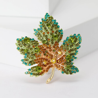 Broșe din frunze de arțar cu stras pentru femei, unisex, ace de frunze de plante, colecția de petreceri la birou, cadouri pentru prieteni, accesorii