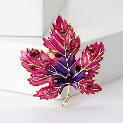 Broșe din frunze de arțar cu stras pentru femei, unisex, ace de frunze de plante, colecția de petreceri la birou, cadouri pentru prieteni, accesorii