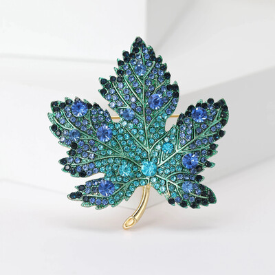 Broșe din frunze de arțar cu stras pentru femei, unisex, ace de frunze de plante, colecția de petreceri la birou, cadouri pentru prieteni, accesorii