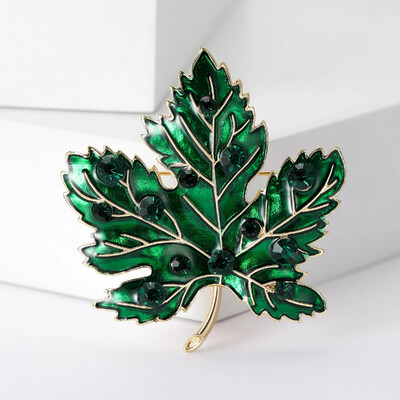 Broșe din frunze de arțar cu stras pentru femei, unisex, ace de frunze de plante, colecția de petreceri la birou, cadouri pentru prieteni, accesorii