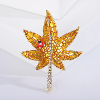 Broșe din frunze de arțar cu stras pentru femei, unisex, ace de frunze de plante, colecția de petreceri la birou, cadouri pentru prieteni, accesorii