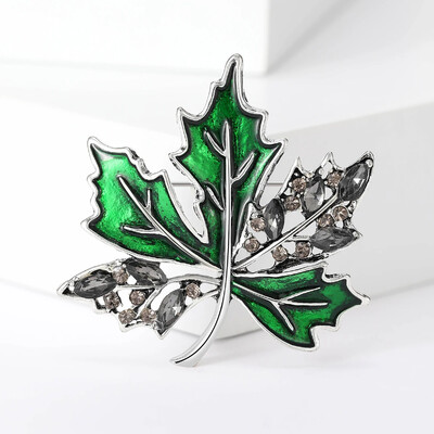 Broșe din frunze de arțar cu stras pentru femei, unisex, ace de frunze de plante, colecția de petreceri la birou, cadouri pentru prieteni, accesorii