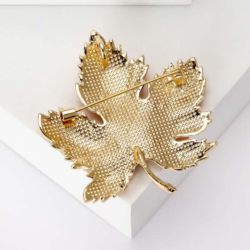 Broșe din frunze de arțar cu stras pentru femei, unisex, ace de frunze de plante, colecția de petreceri la birou, cadouri pentru prieteni, accesorii