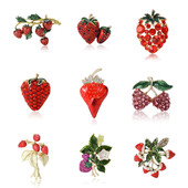 Emajlirani broševi s jagodama za žene Unisex igle s biljkama voća Višebojni dostupni ležerni dodaci za zabave Darovi